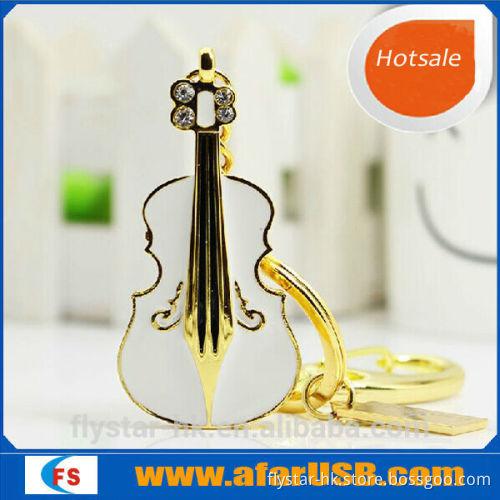 Violin crystal usb flash jewelry violin design usb flash for gift 4GB 8GB 16GB